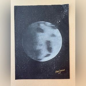 Drawing on black mixed media pad